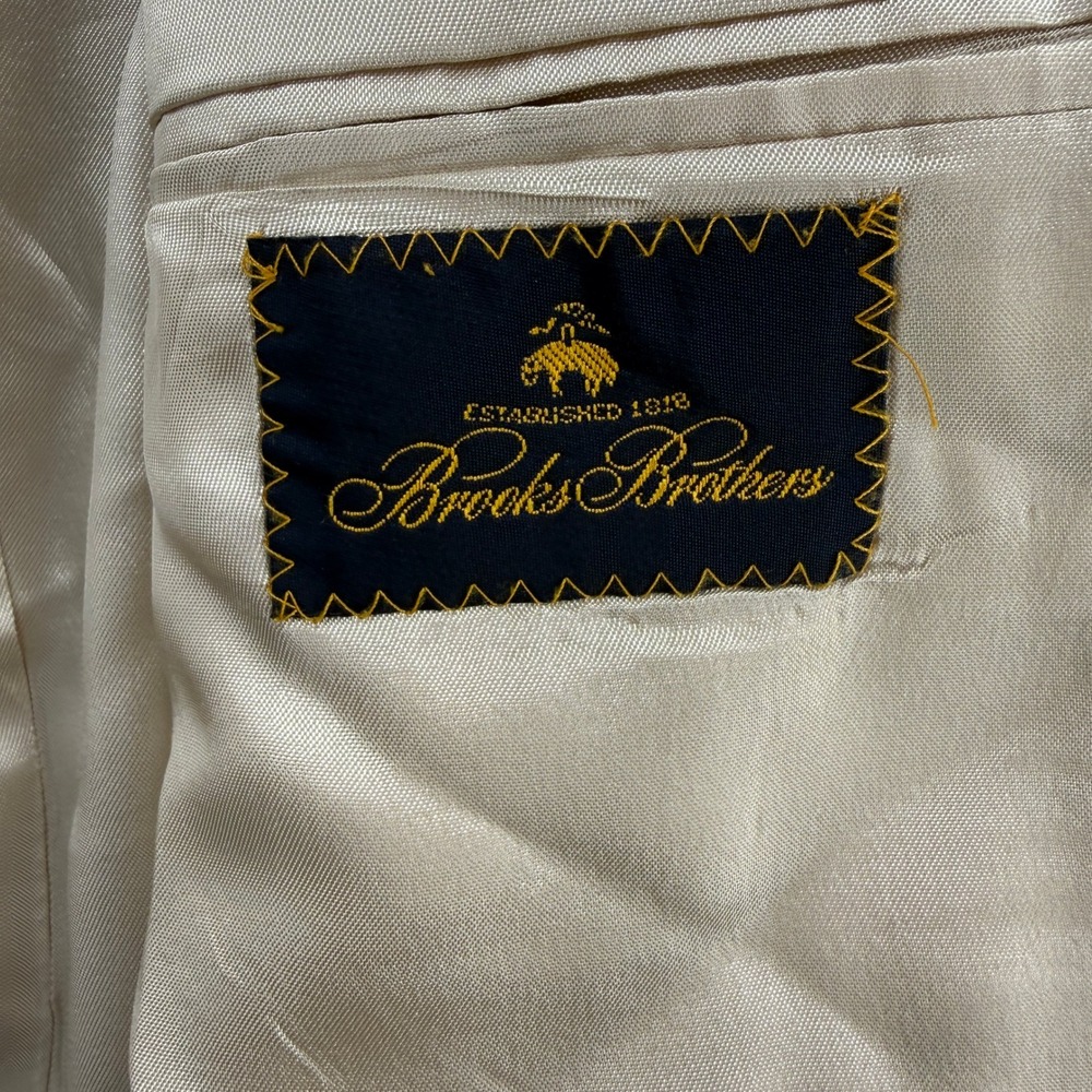 Brooks Brothers Blazer Mens 42 Beige Two Button Sport Coat Made in USA - Picture 15 of 16